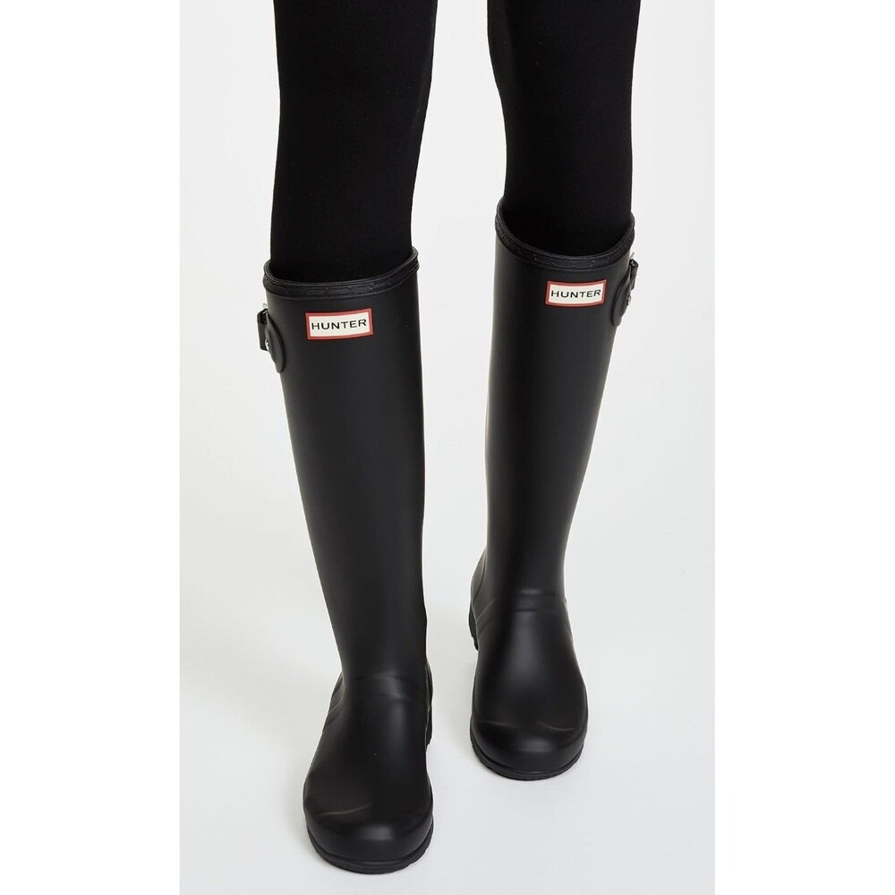 Hunter Women’s Knee High Rain Boot Green Rubber Waterproof Pull On Solid 7